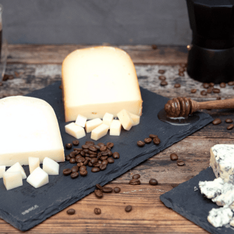 Dipping cheese in ground coffee beans? Yes!!