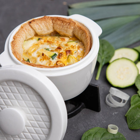 Hartige taart met spinazie, courgette en cashewnoten