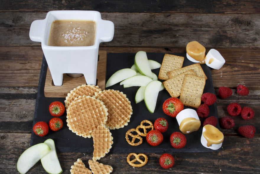 Karamel zeezout fondue (tapas)