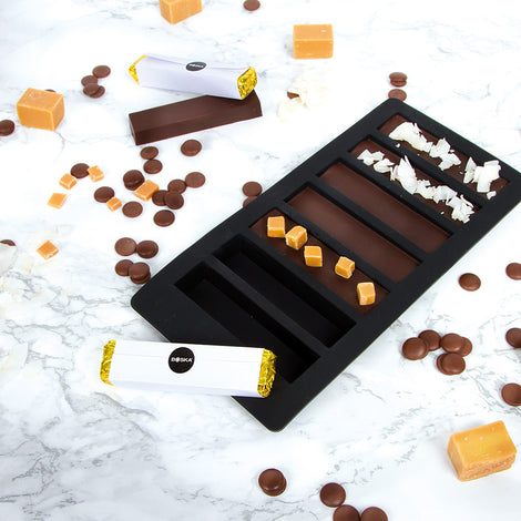 Melkchocolade reepjes - karamel zeezout