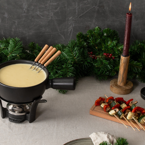 Brochettes de légumes grillés - Astuce de dipper pour fondue au fromage