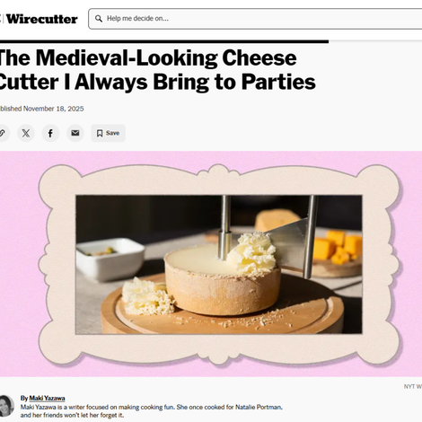 The New York Times praises the BOSKA Cheese Curler Amigo