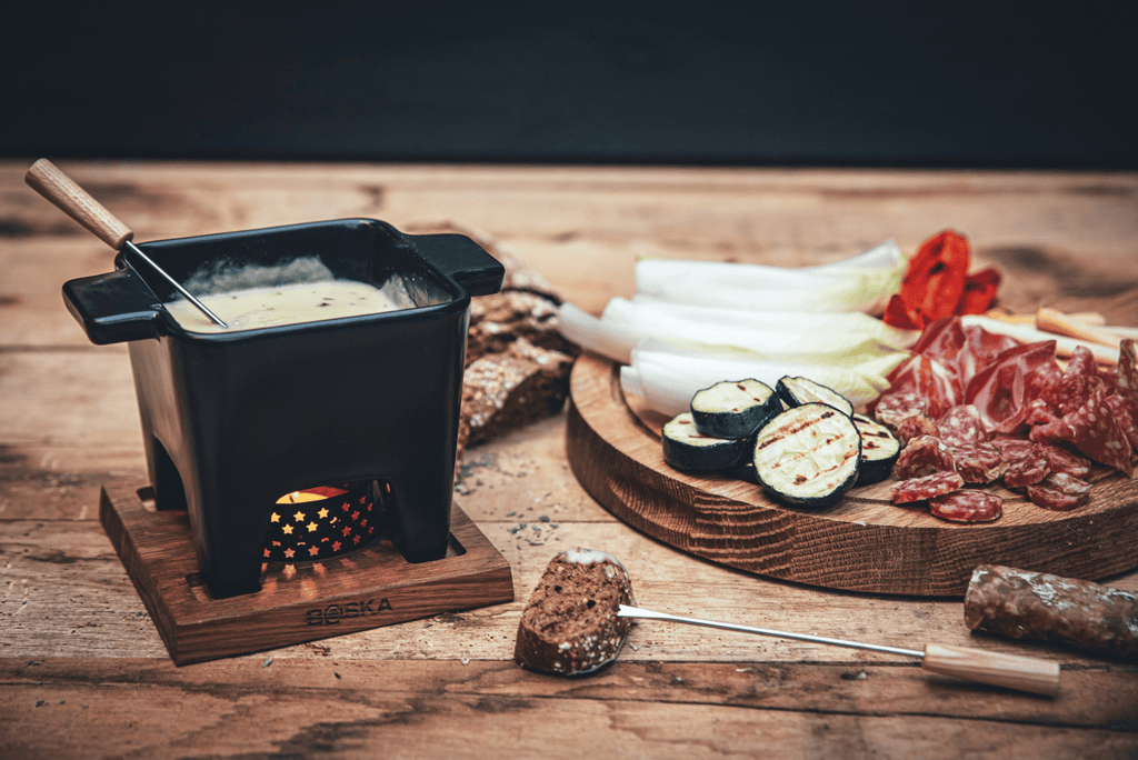 Boska Set De Fondue 7 Pièces - Acier Inoxydable, Pour Chocolat Et Fromage, Gris
